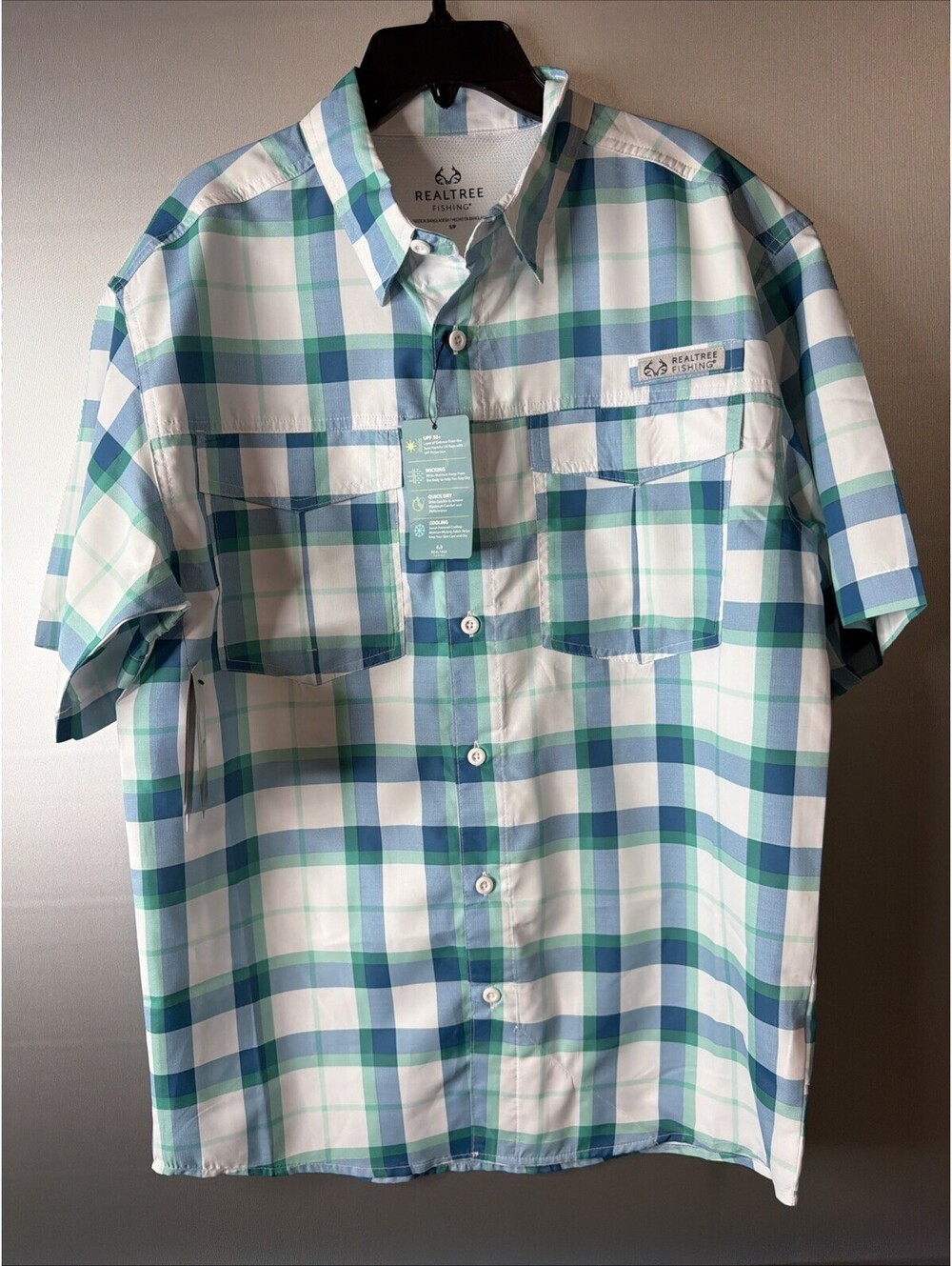 NWT Realtree Fishing Vented Shirt Mens S Short Sleeve Button Up